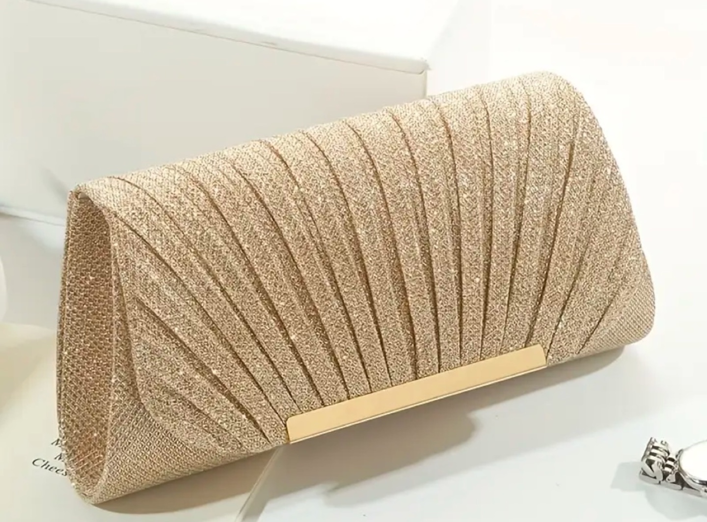 Gold Glitter Clutch Purse Evening Bag
