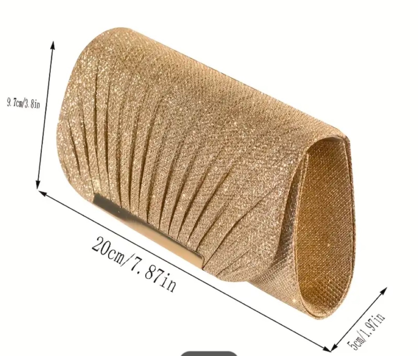 Gold Glitter Clutch Purse Evening Bag - photo 2