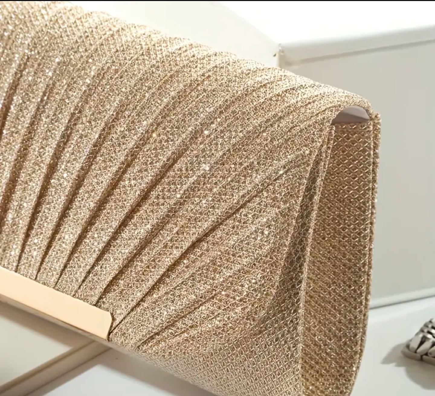 Gold Glitter Clutch Purse Evening Bag - photo 3