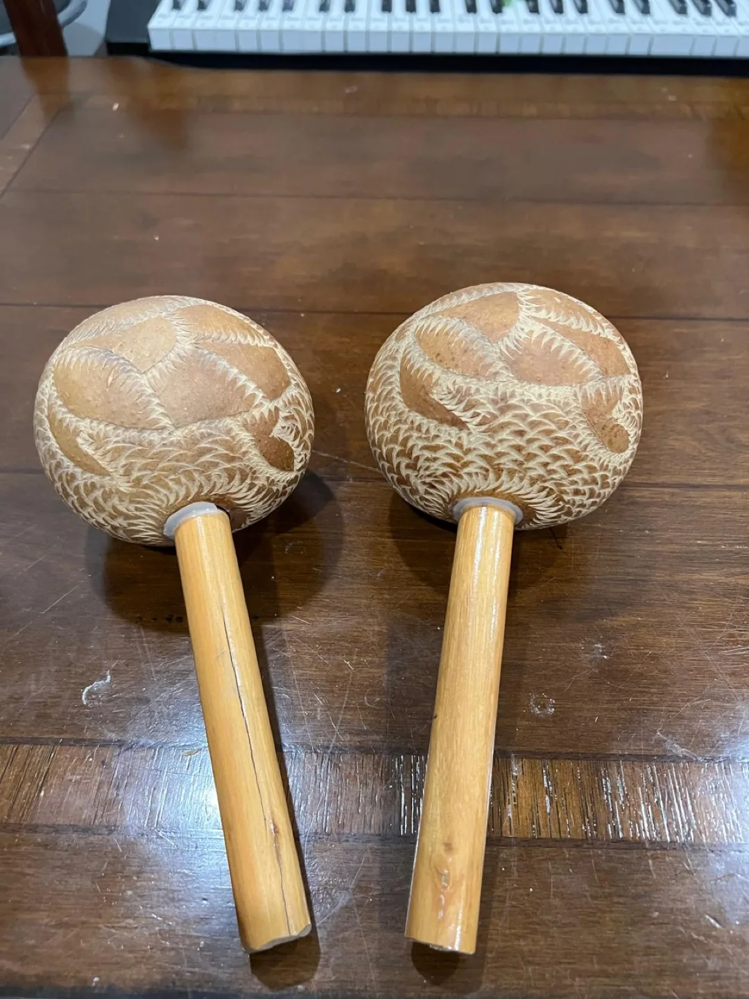 Pair of Hand Carved Maracas thumbnail