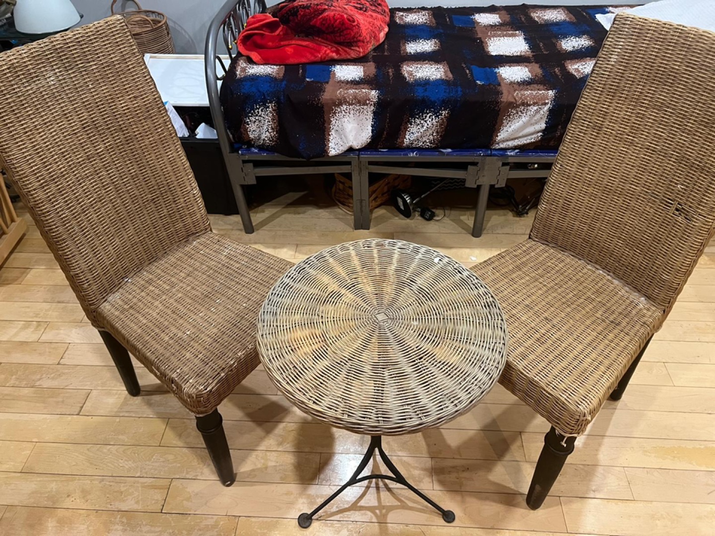 Wicker Patio Set - 2 Chairs and Table