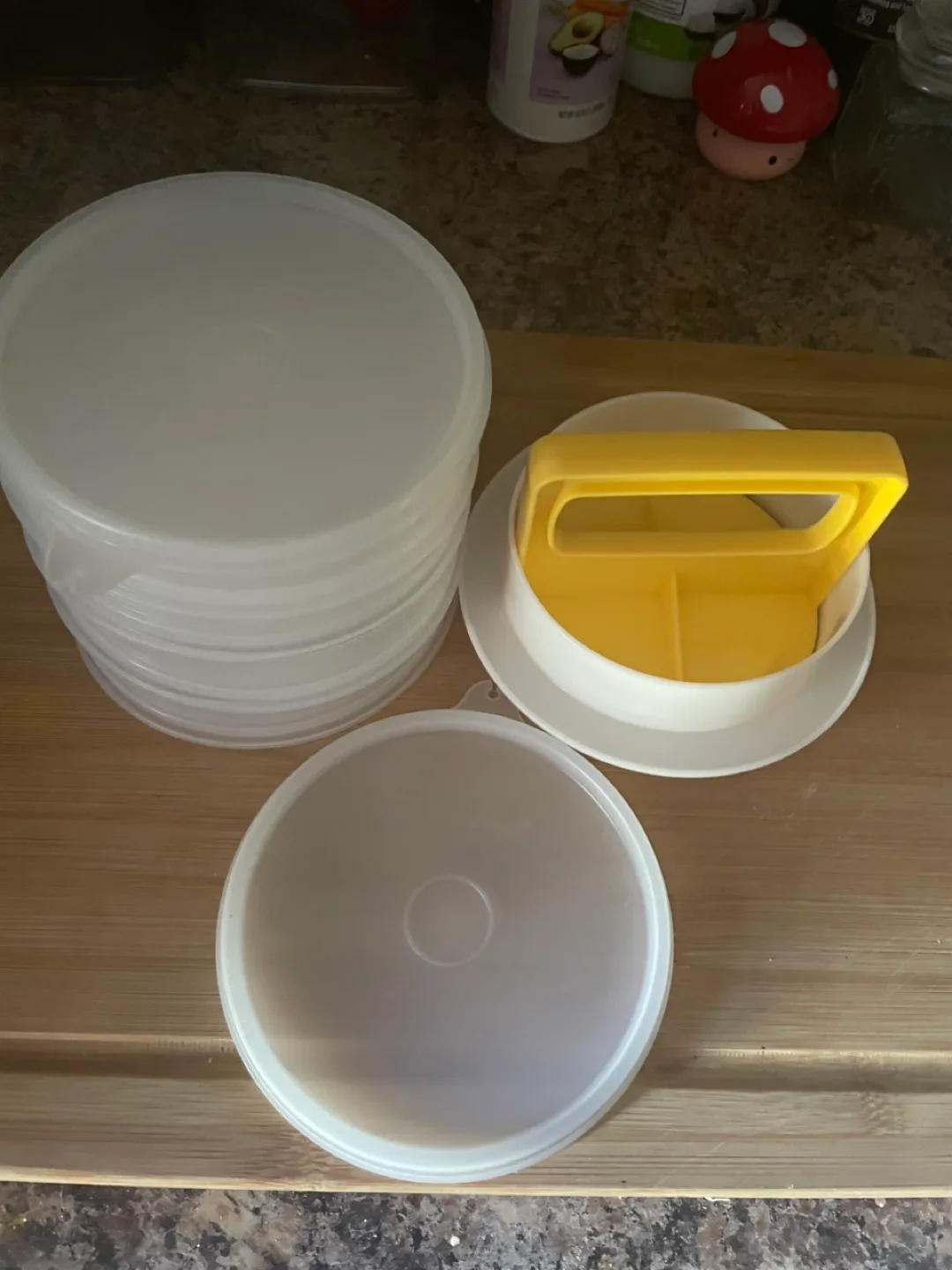 Vintage Hamburger Patty Maker with Storage Containers thumbnail