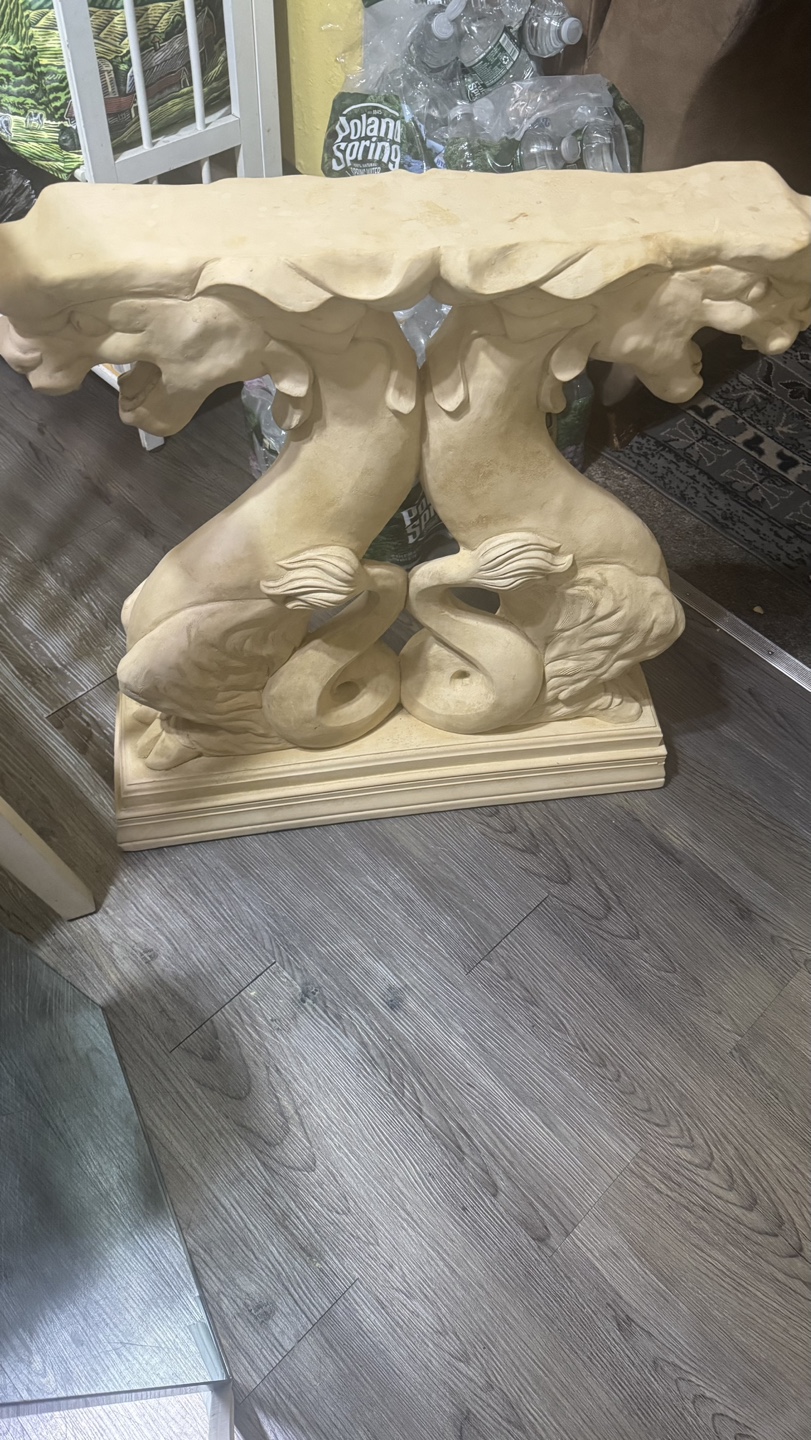 Unique double dragon stone table with glass - photo 3