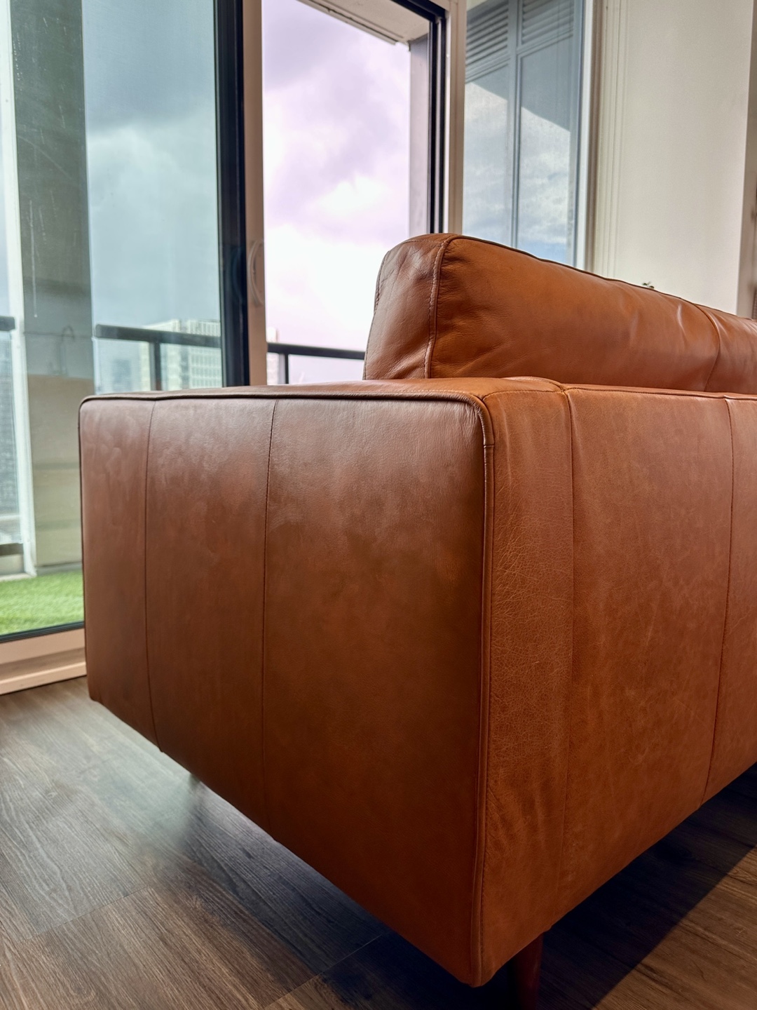 Mid-Century Modern Leather Sofa - photo 5