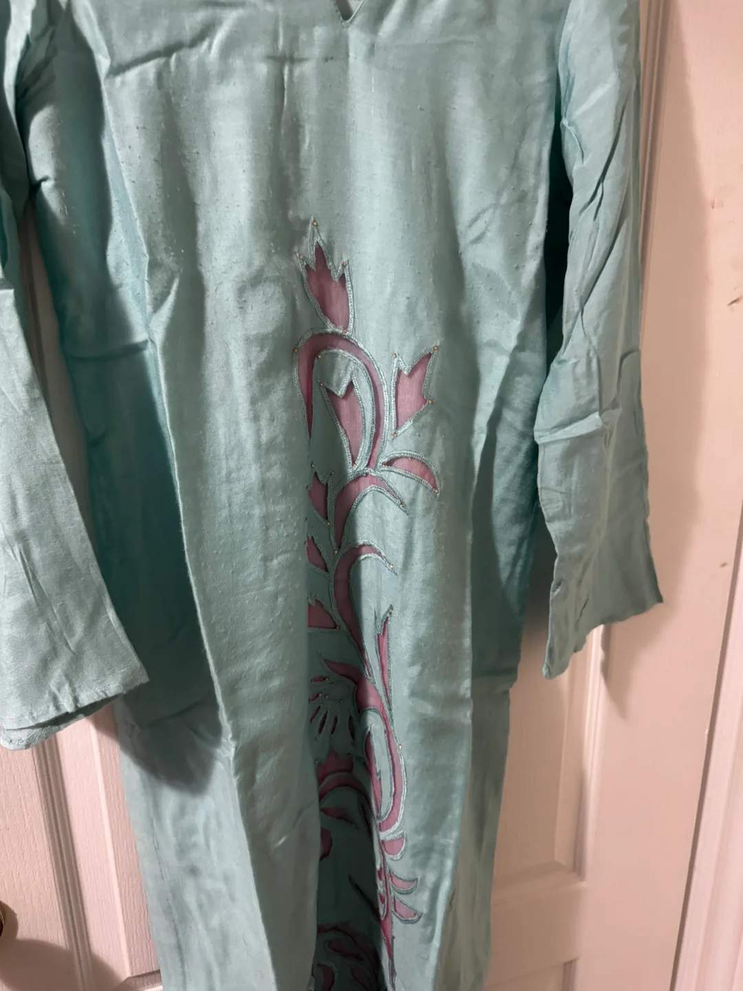 Beautiful Mint Green Pakistani  Suit pant thumbnail