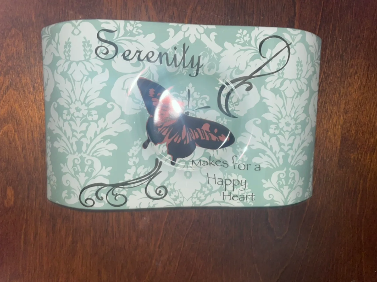 Serenity Makes for a Happy Heart Teal Votive Holder thumbnail
