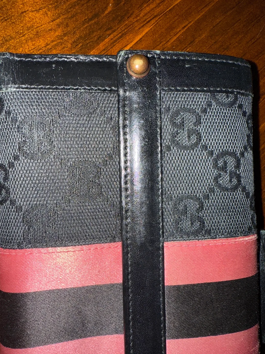 Gucci Black and Pink GG Canvas Wallet image indicator(5)