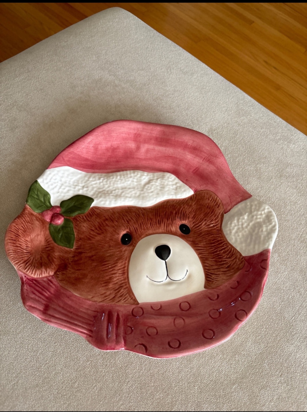 Adorable Christmas Bear Plate