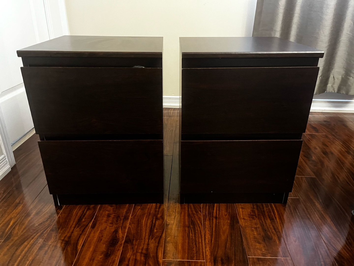 Pair of IKEA MALM Two-Drawer Nightstands - photo 2