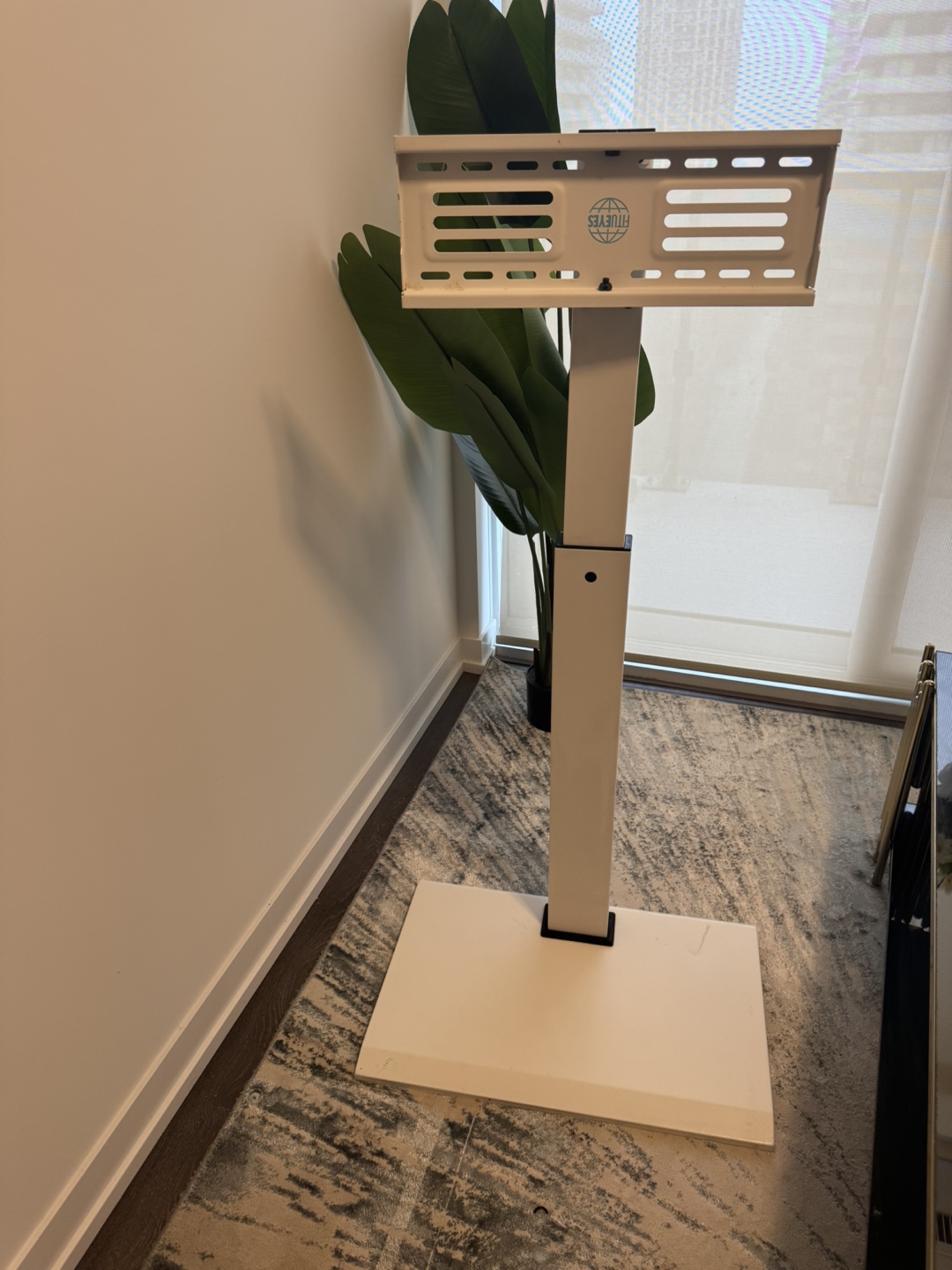 White TV Stand with Height Adjustment
