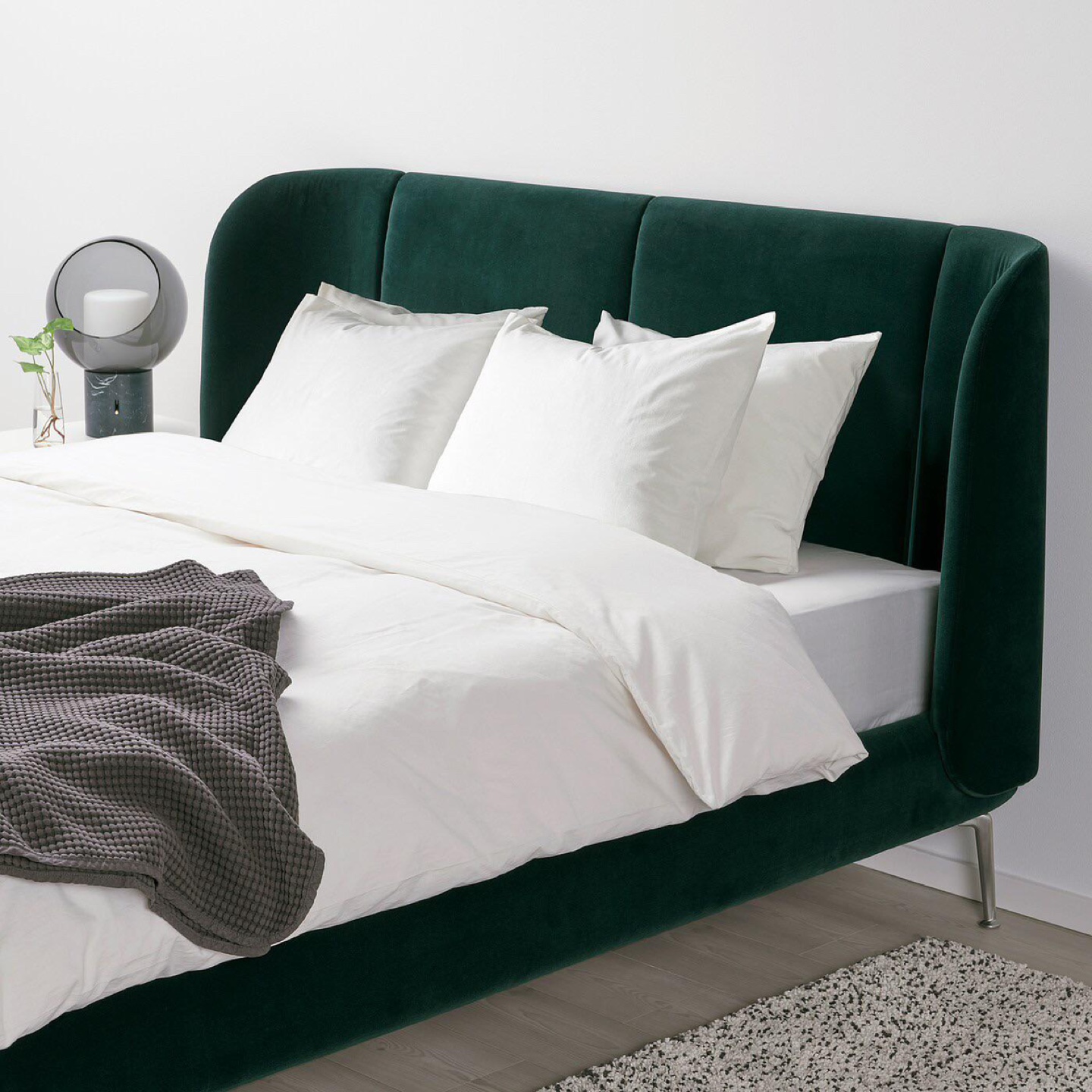 Ikea tufjord bed frame green velvet queen size - photo 2