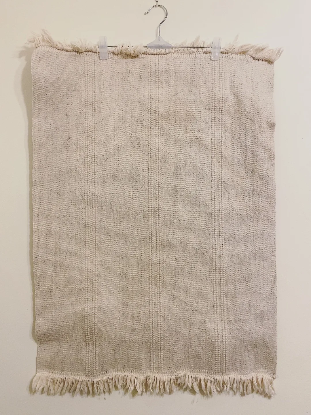 [Moving Sale] 100% Cotton Cream Woven Rug thumbnail