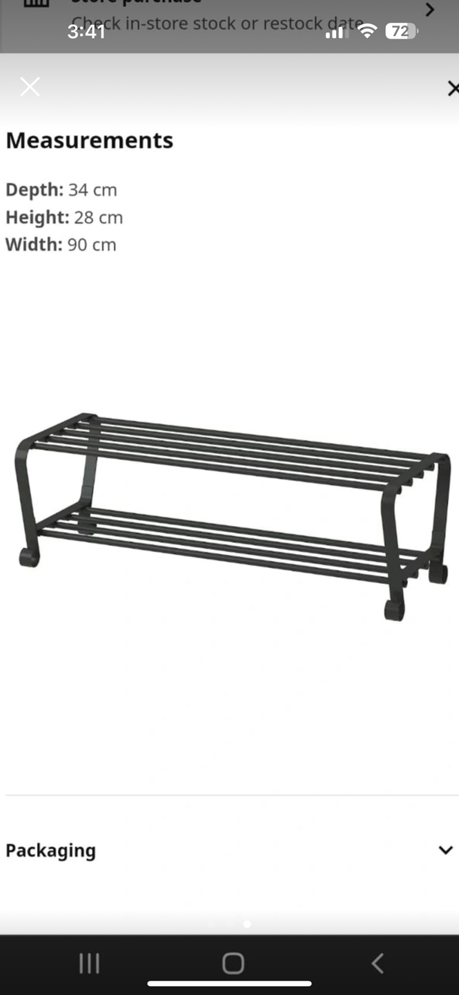 Ikea Black Metal Shoe Rack - photo 3