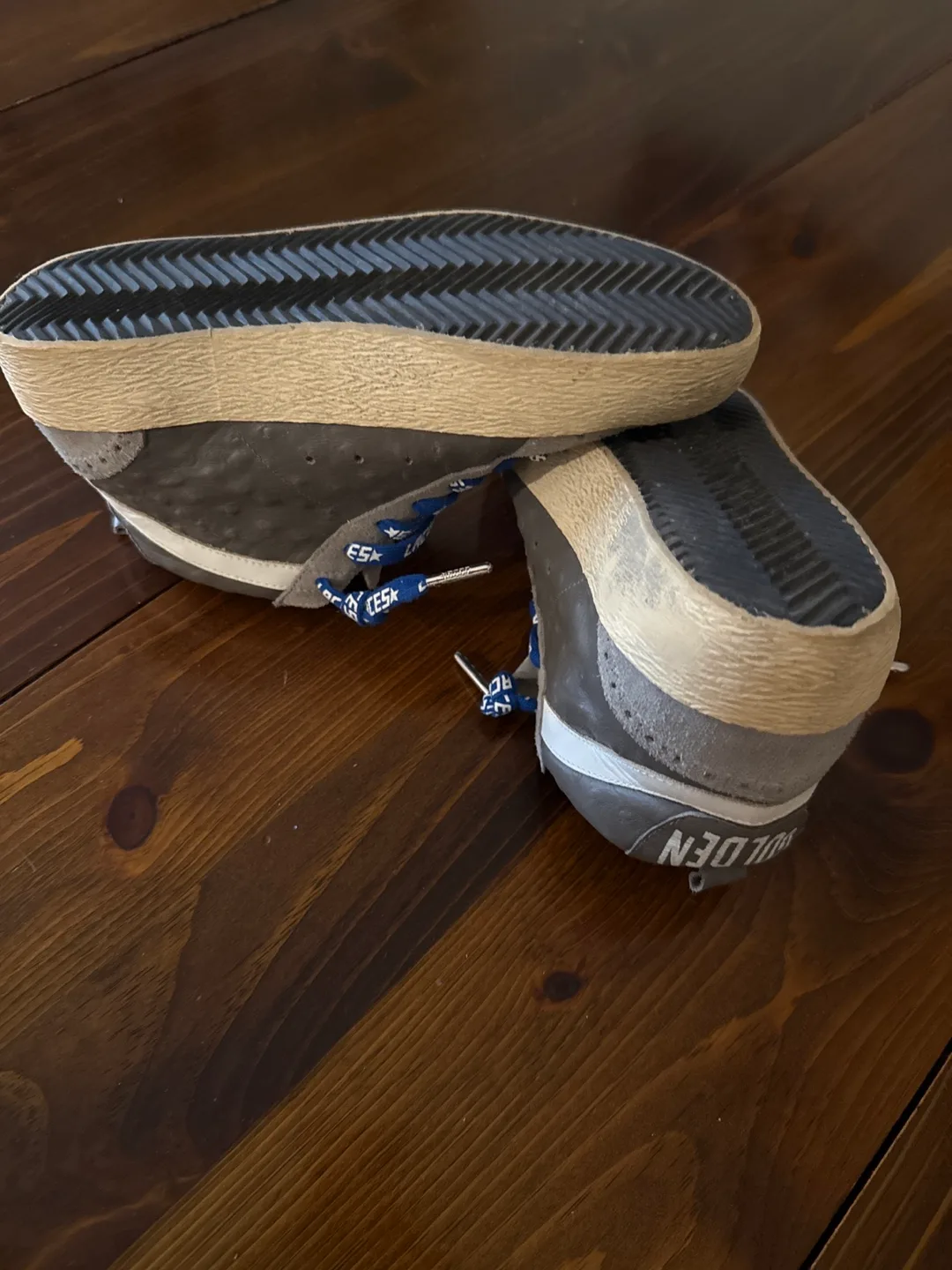 Golden Goose Mid-Top Sneakers - Grey Suede with Blue Laces image indicator(5)