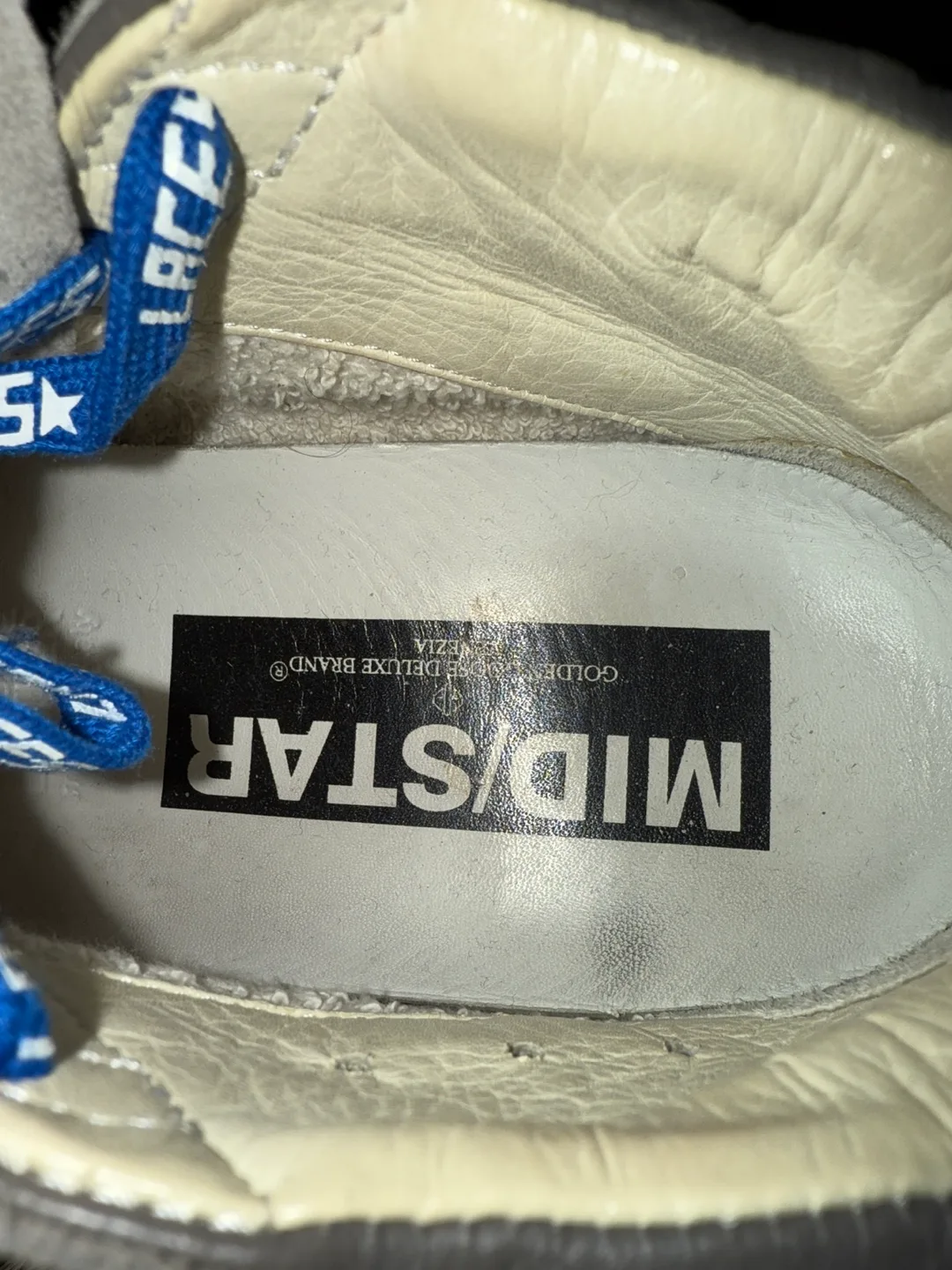 Golden Goose Mid-Top Sneakers - Grey Suede with Blue Laces image indicator(6)