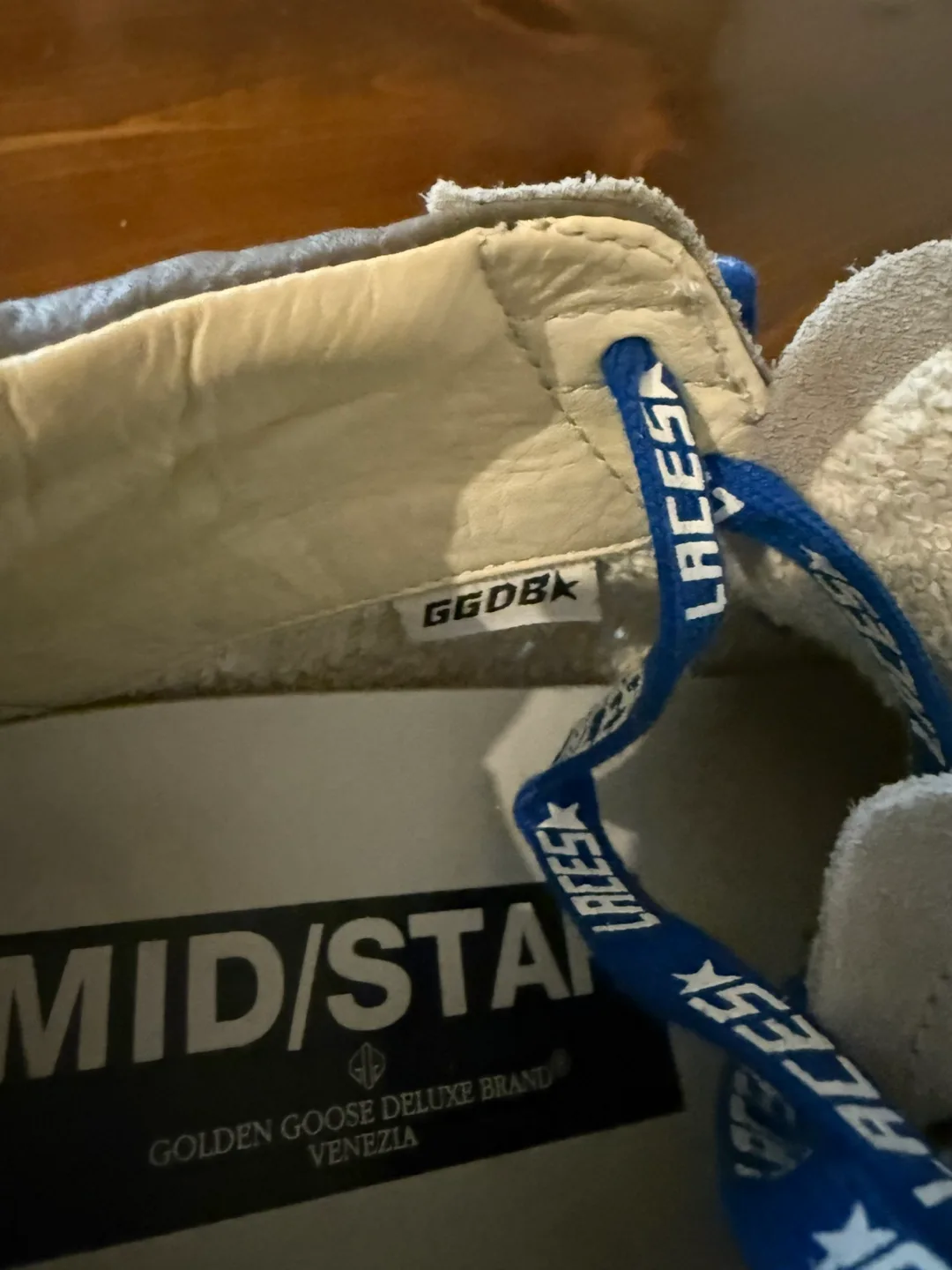 Golden Goose Mid-Top Sneakers - Grey Suede with Blue Laces image indicator(8)