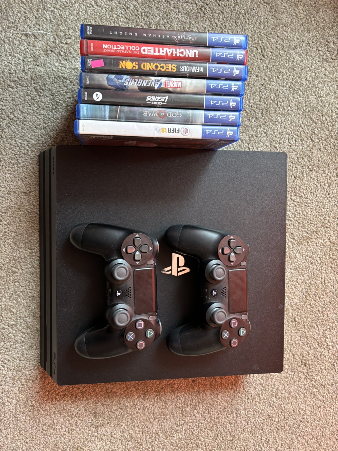 PS4 pro Console Bundle with 6 Games and 2 Controllers