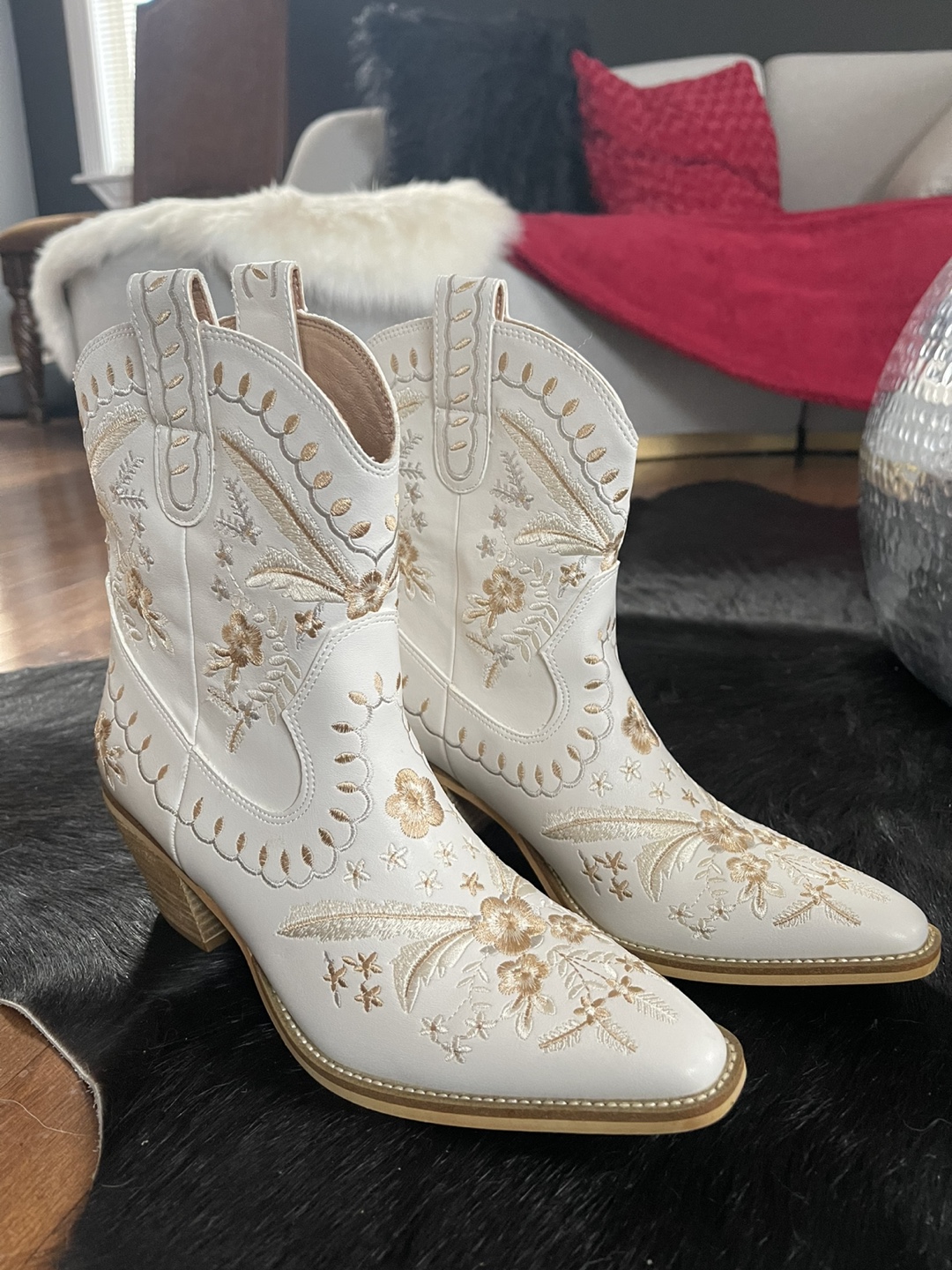 Corral Women's Stella Cowboy Boots - White, Size 8.5