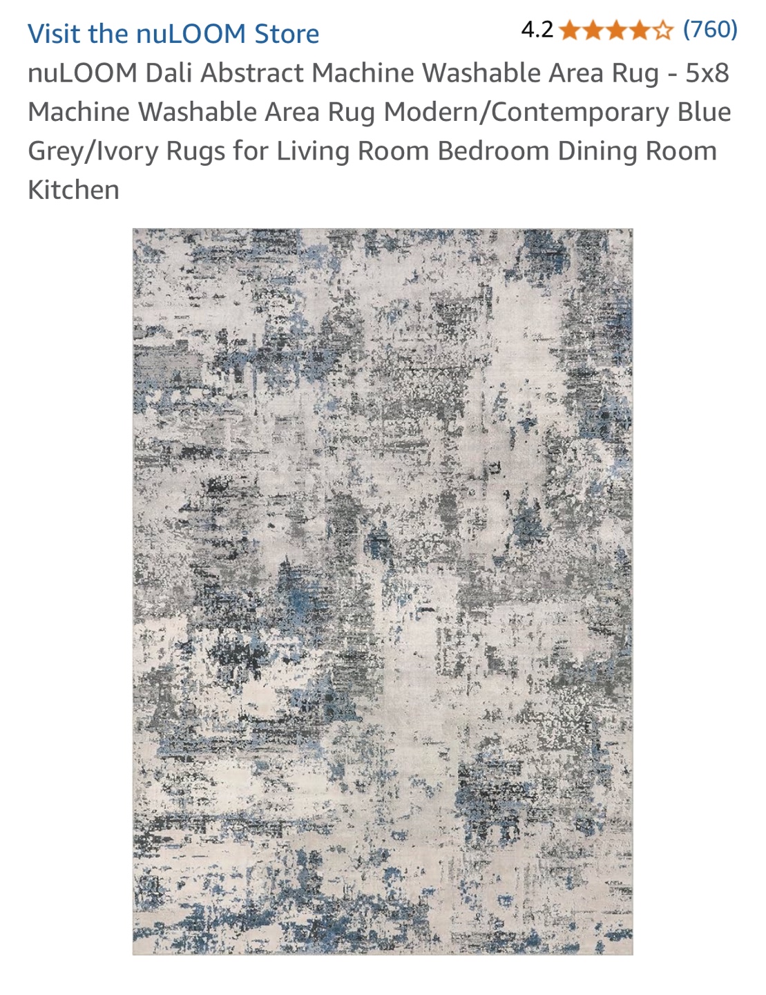 Machine Washable Abstract Area Rug - 5x8