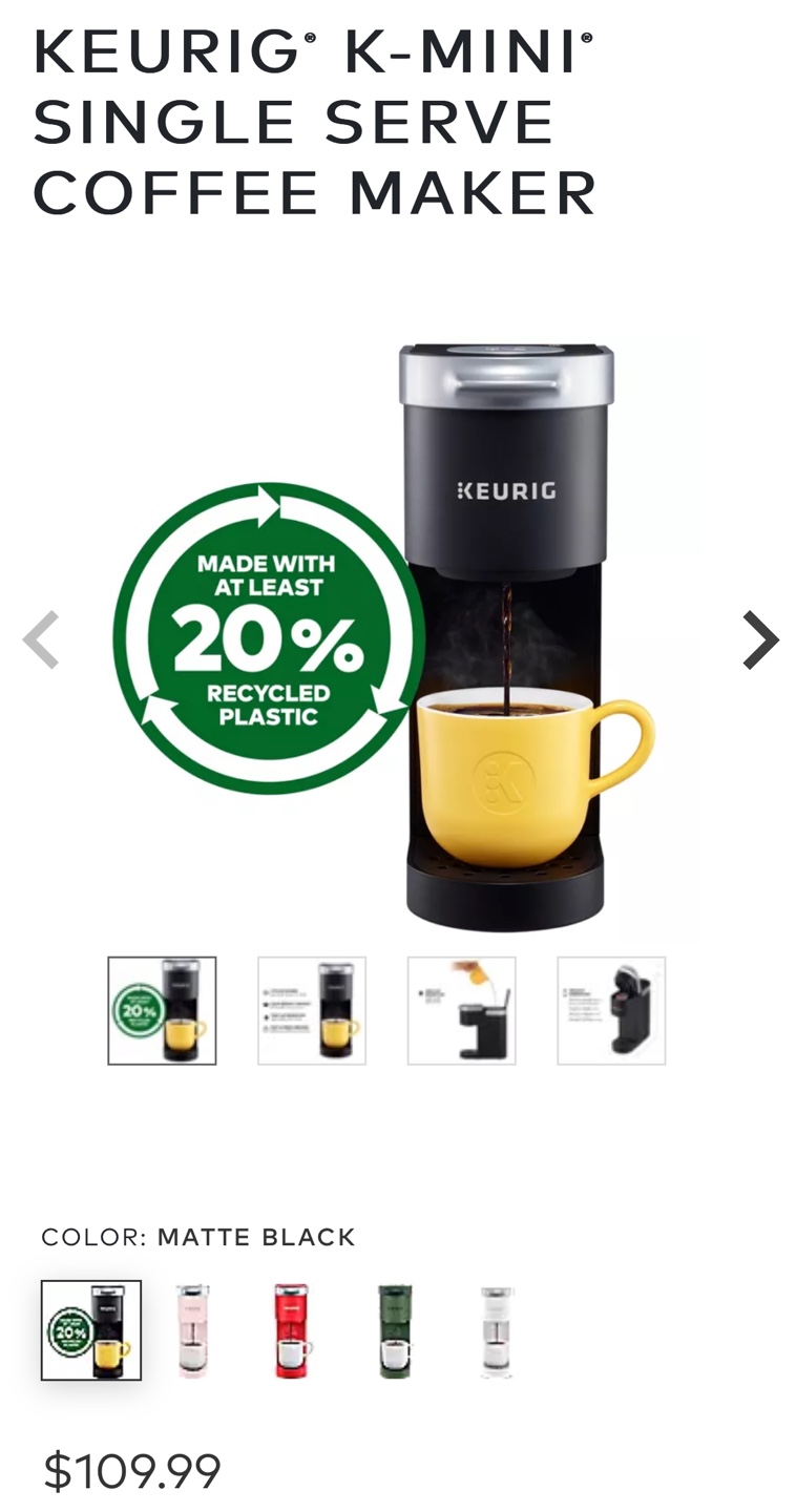 Keurig K-Mini Single Serve Coffee Maker - Matte Black - photo 2