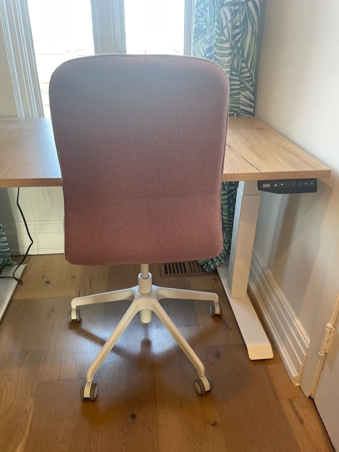 Pink Office Chair with White Base image indicator(5)