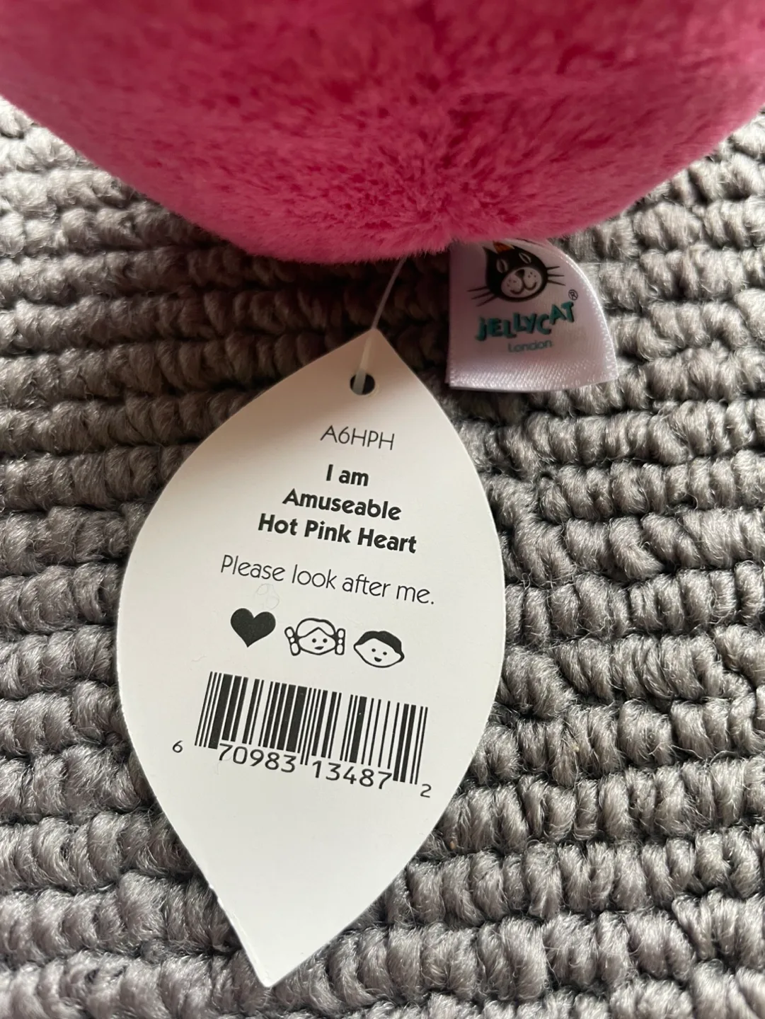 Retired Jellycat Amuseable Hot Pink Heart- BNWT RARE HTF image indicator(4)