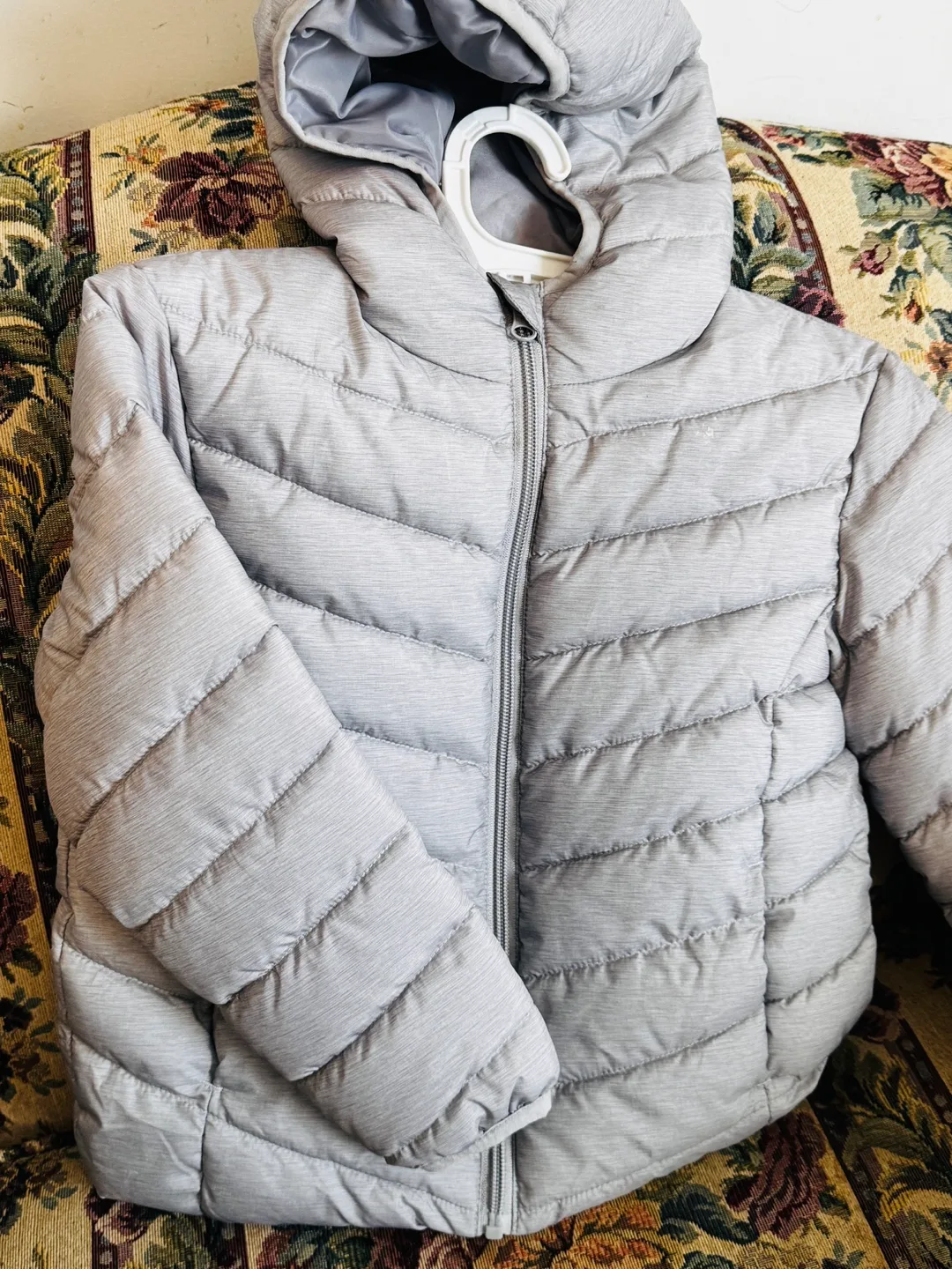 George Girls' Grey Puffer Jacket Size XS/TP (4-5) image indicator(4)