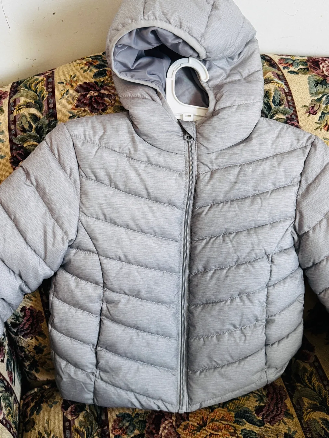 George Girls' Grey Puffer Jacket Size XS/TP (4-5) image indicator(5)