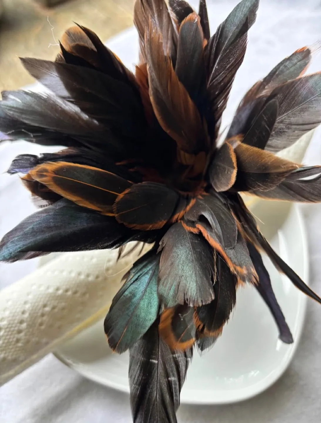 Decorative Feather Napkin Rings, Set of 4, New with Tag image indicator(3)