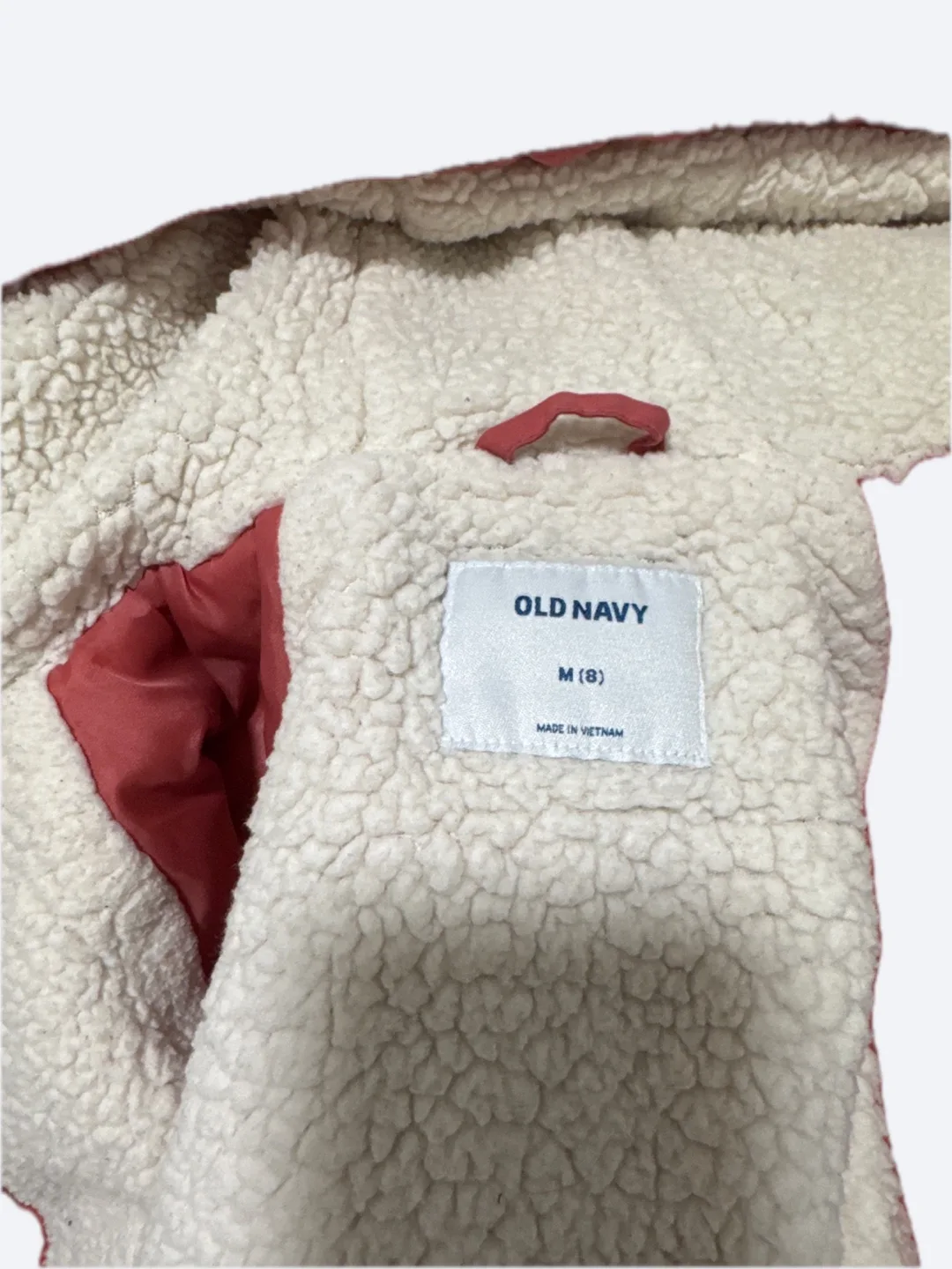 Old Navy Girls' Size Medium (8) Coral Sherpa-Lined Winter Jacket image indicator(2)