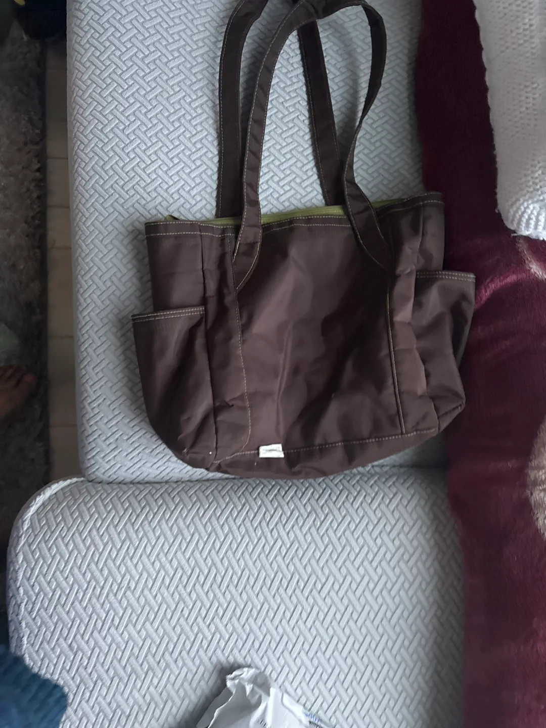 Baby Boom Diaper  bag-  brown and lemon green 💚 image indicator(2)