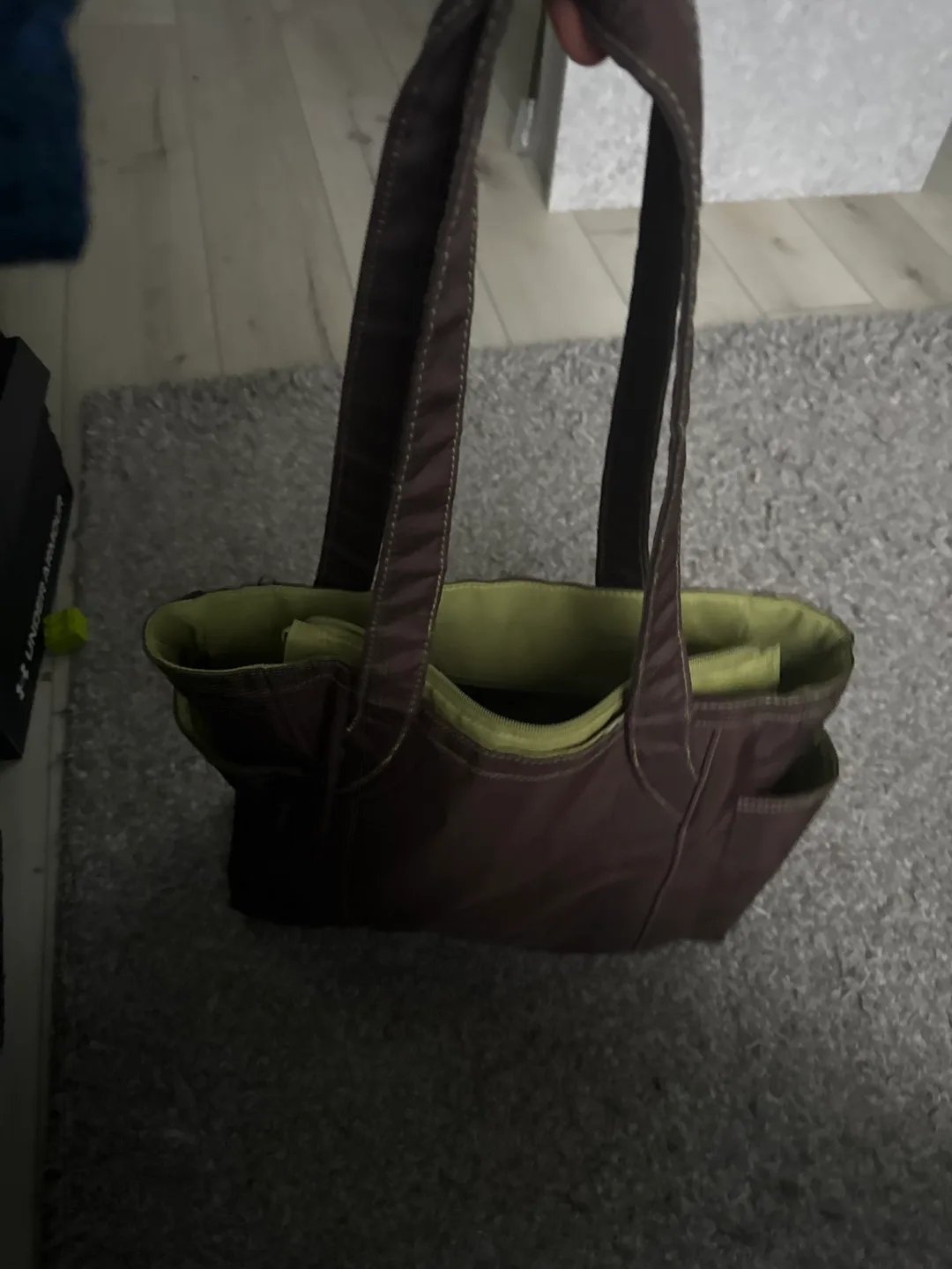 Baby Boom Diaper  bag-  brown and lemon green 💚 image indicator(4)