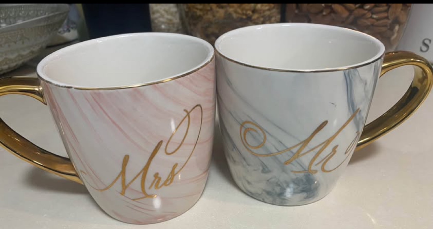 Mr & Mrs Marble Coffee Mugs