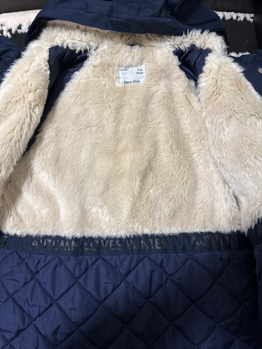 Zara Kids Navy Blue Winter Parka Coat Size 9-11 134cm image indicator(2)