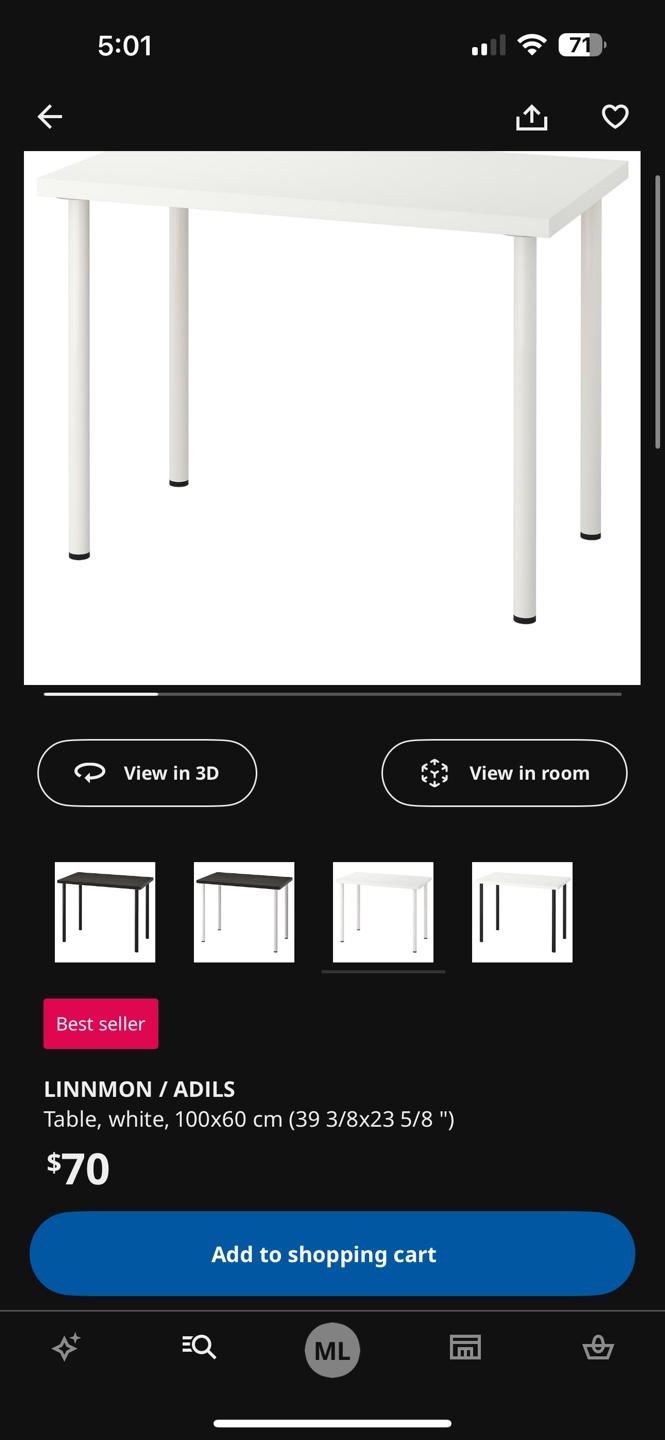 IKEA LINNMON/ADILS Desk - photo 2
