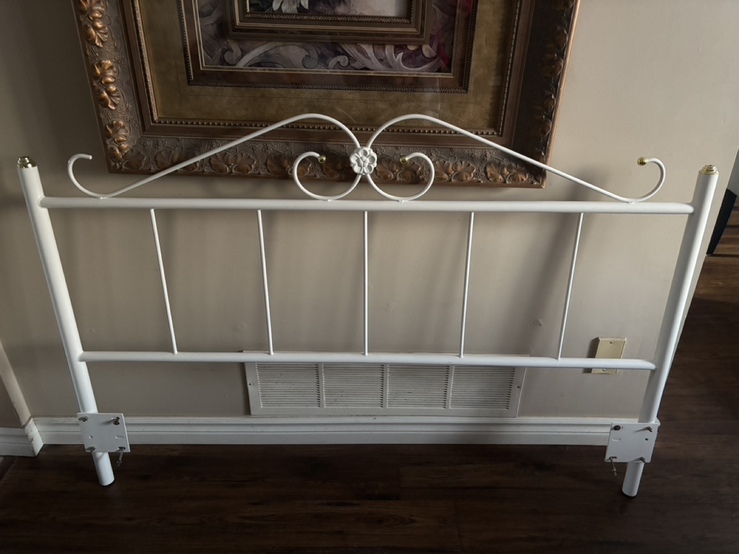 White Metal Headboard