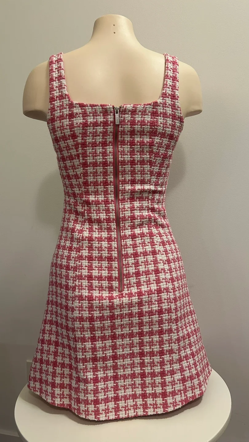 Pink and White Houndstooth Mini Dress image indicator(2)