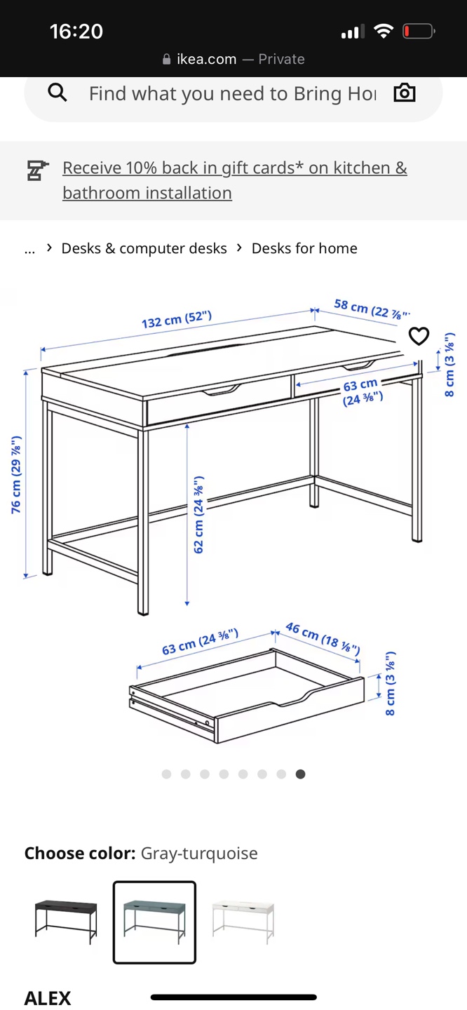 IKEA ALEX Desk - Gray - photo 3