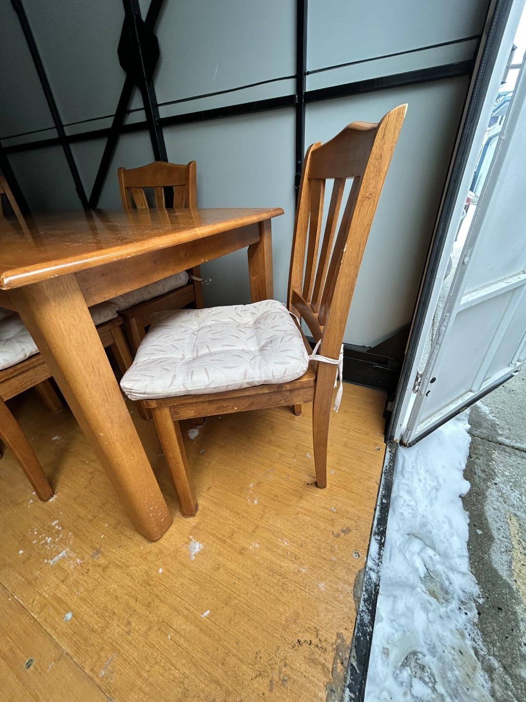 Wooden Dining Table Set with Four Chairs - photo 4