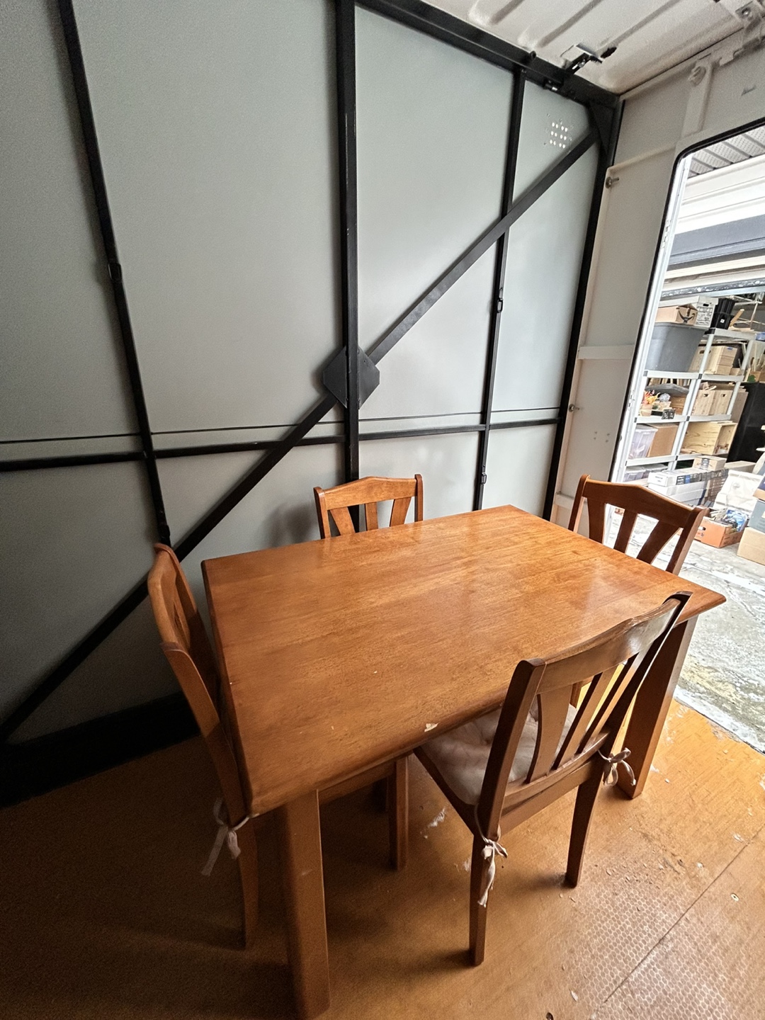 Wooden Dining Table Set with Four Chairs