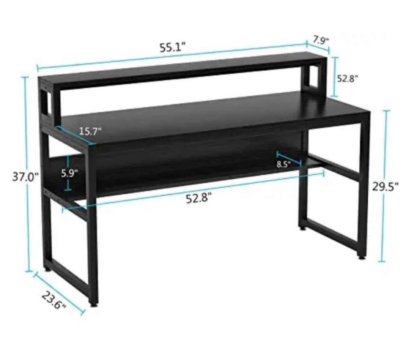Black Computer Desk with Shelves - New in its own box - photo 2