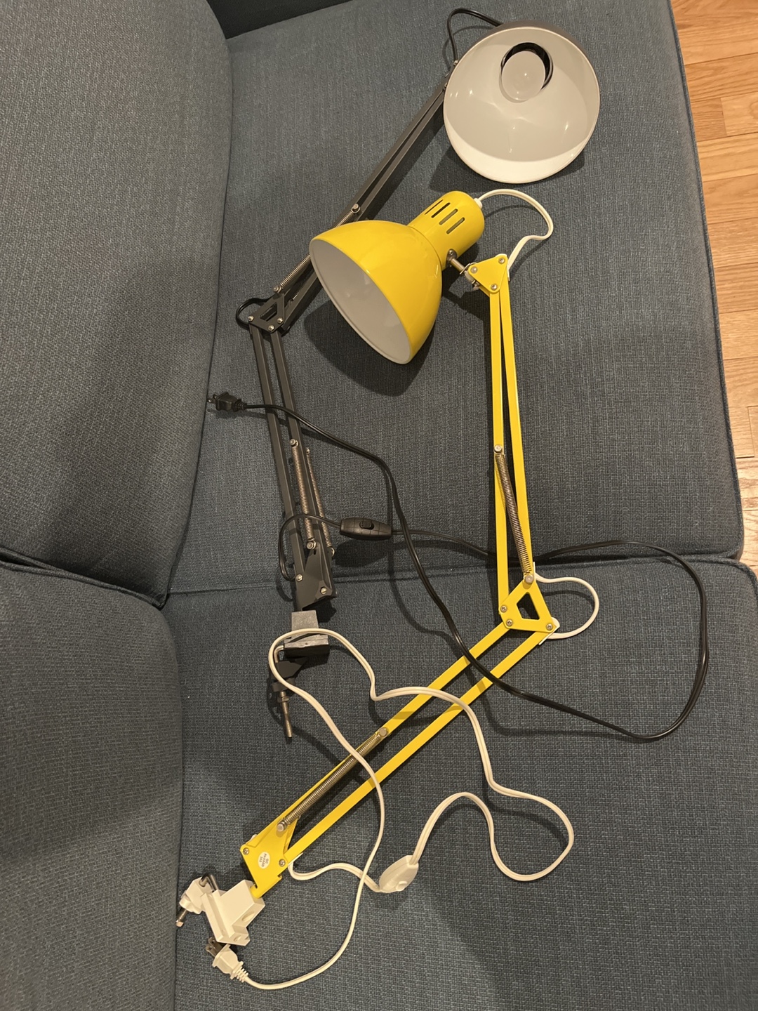 2 IKEA Tertial  Desk Lamps - Yellow and Gray