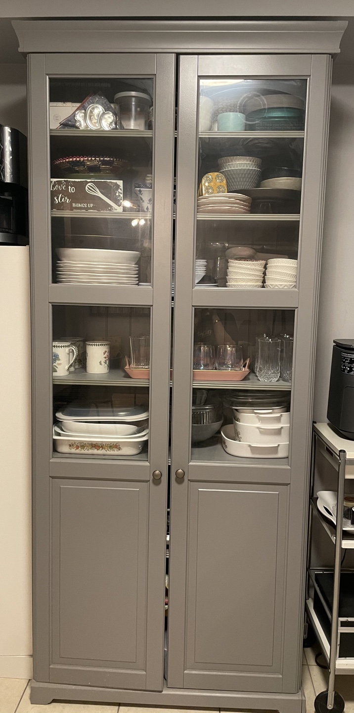 Grey Glass-front China Cabinet - photo 2
