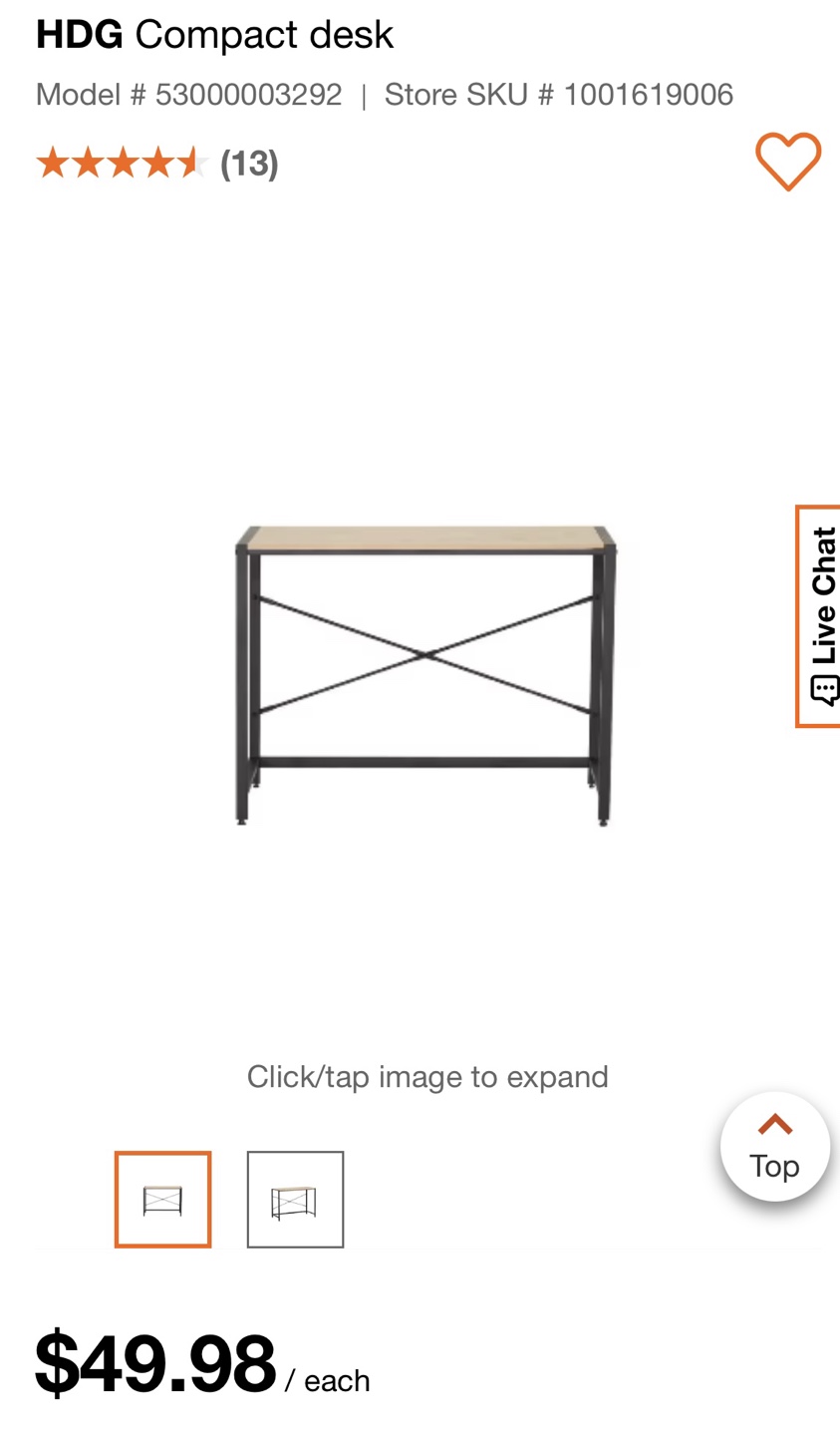 HDG Compact Desk - Light Oak