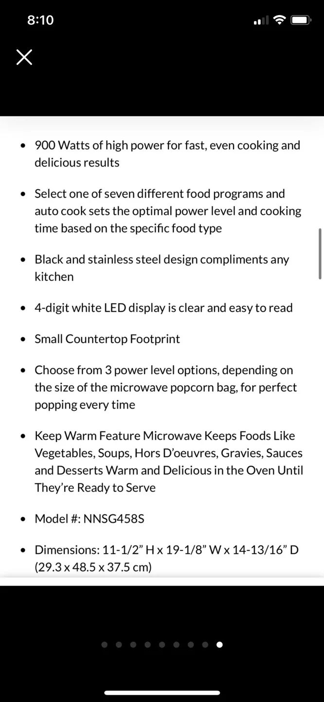 Panasonic High Power Microwave image indicator(8)