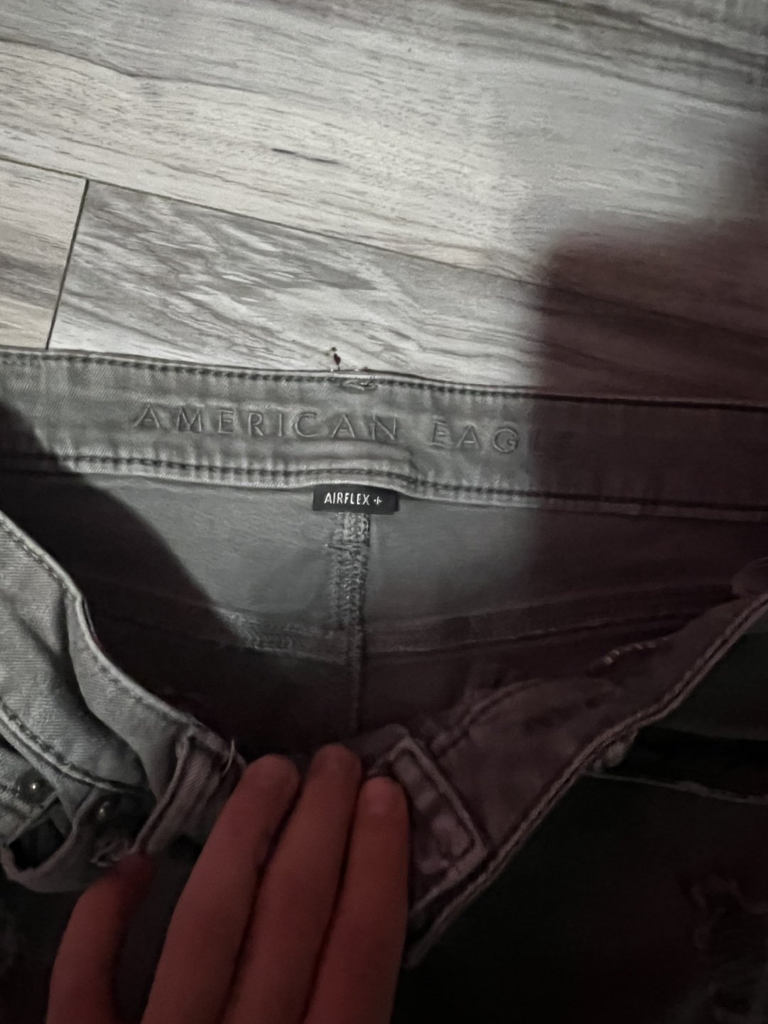 American Eagle Airflex+ Grey Distressed Jeans - photo 3