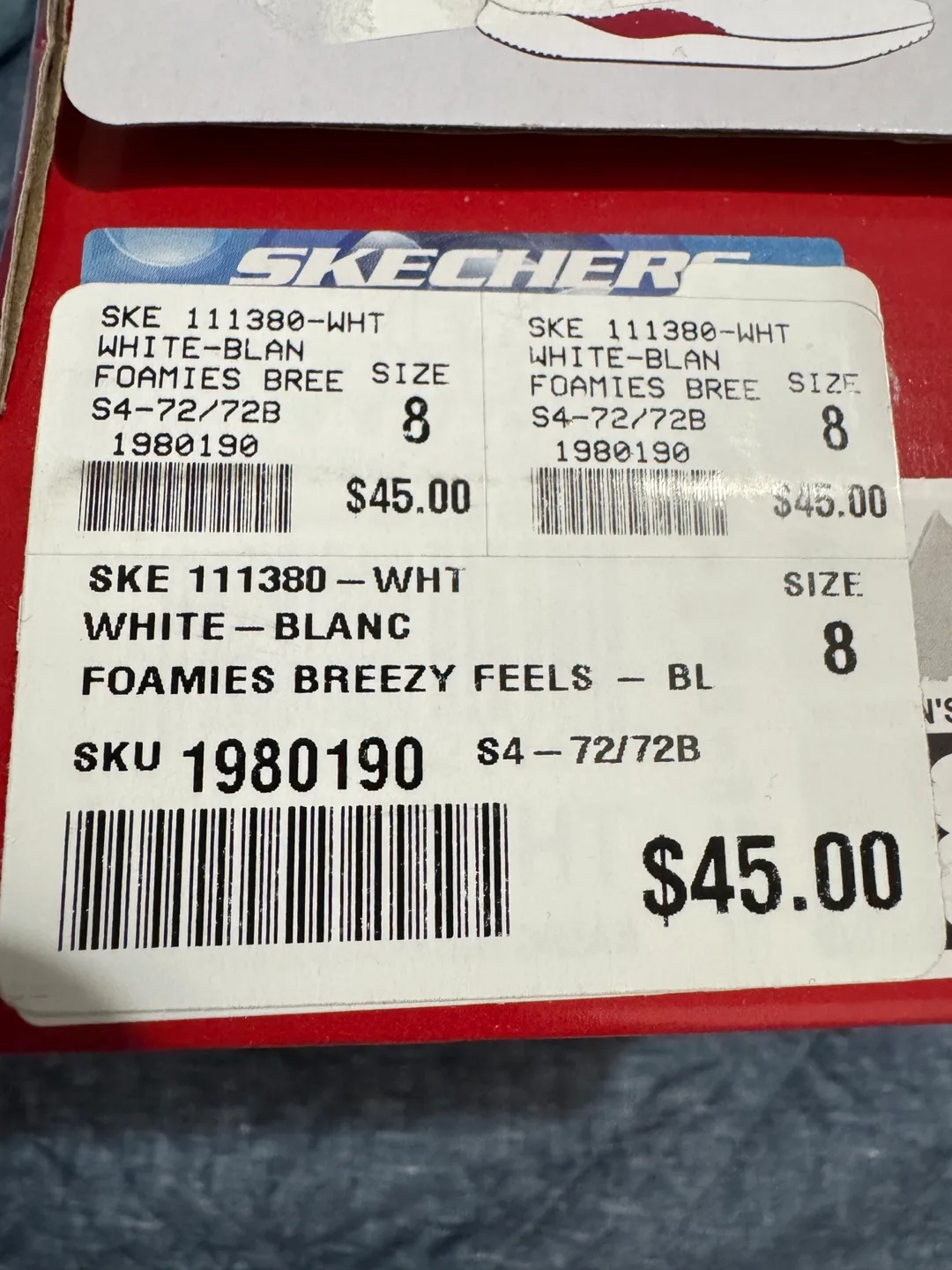 New Skechers ArchFit Foamies Breezy Sandals - Size 8 - White image indicator(3)
