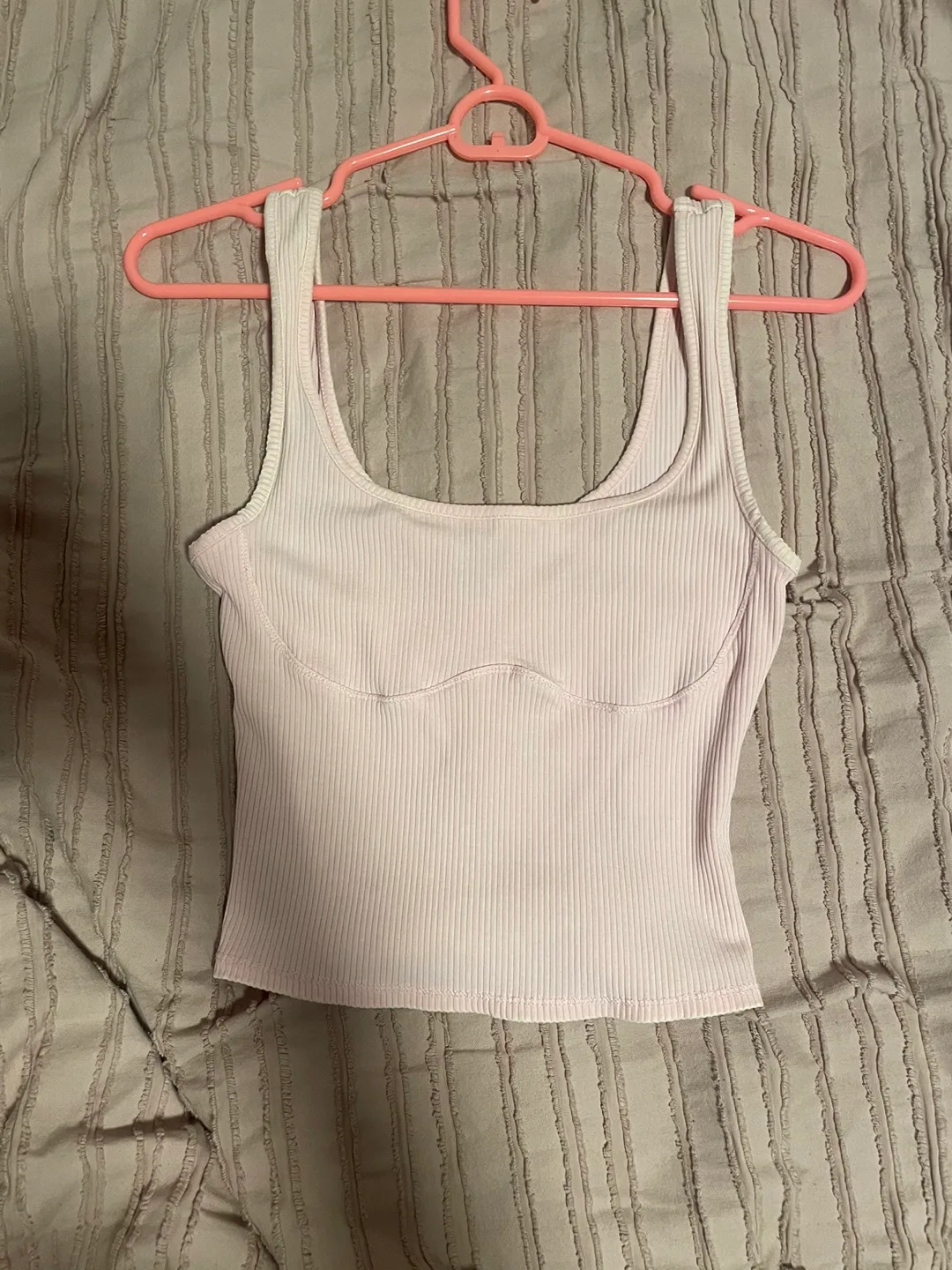Pink Ribbed Tank Top thumbnail
