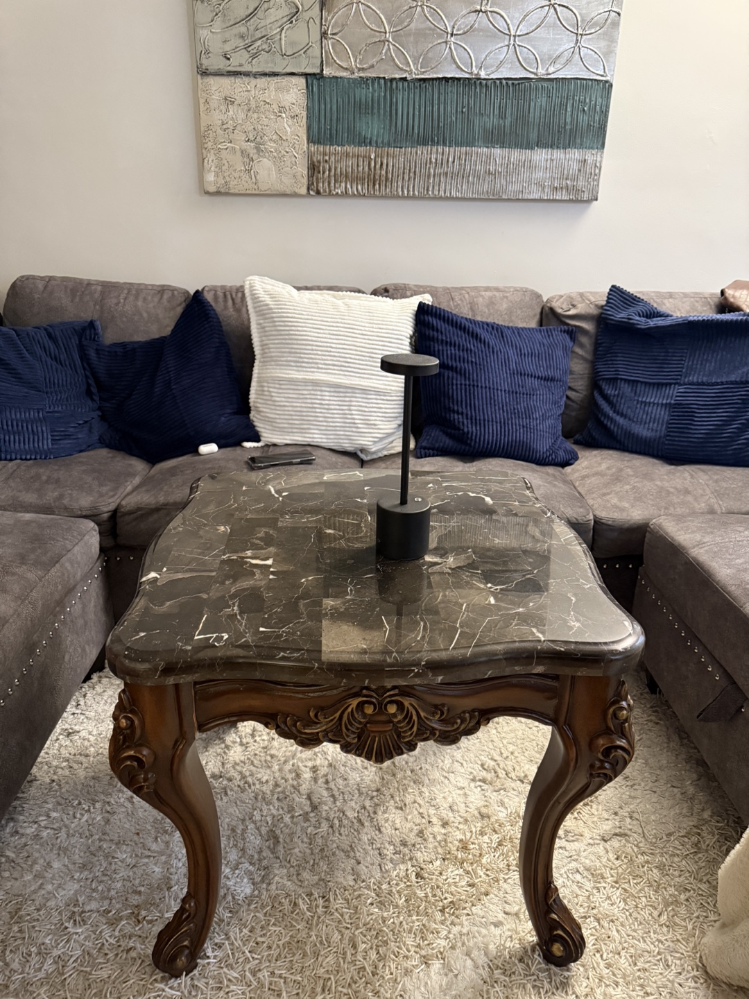 Elegant Marble Top Coffee Table
