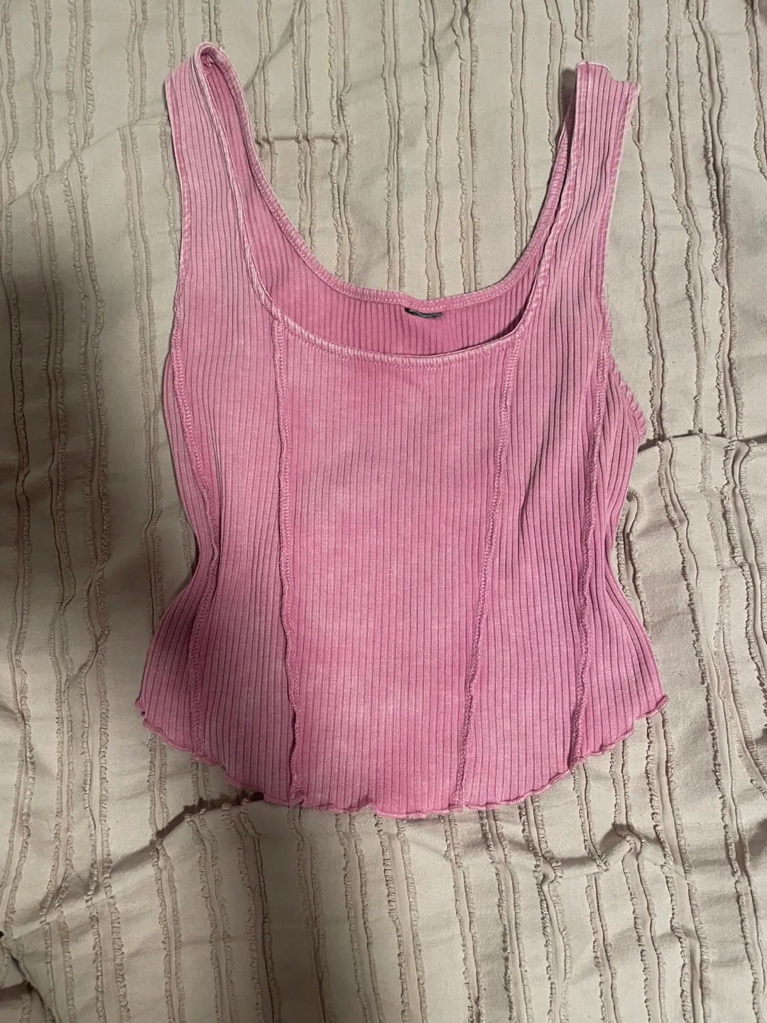 Dusty Rose Ribbed Tank Top thumbnail